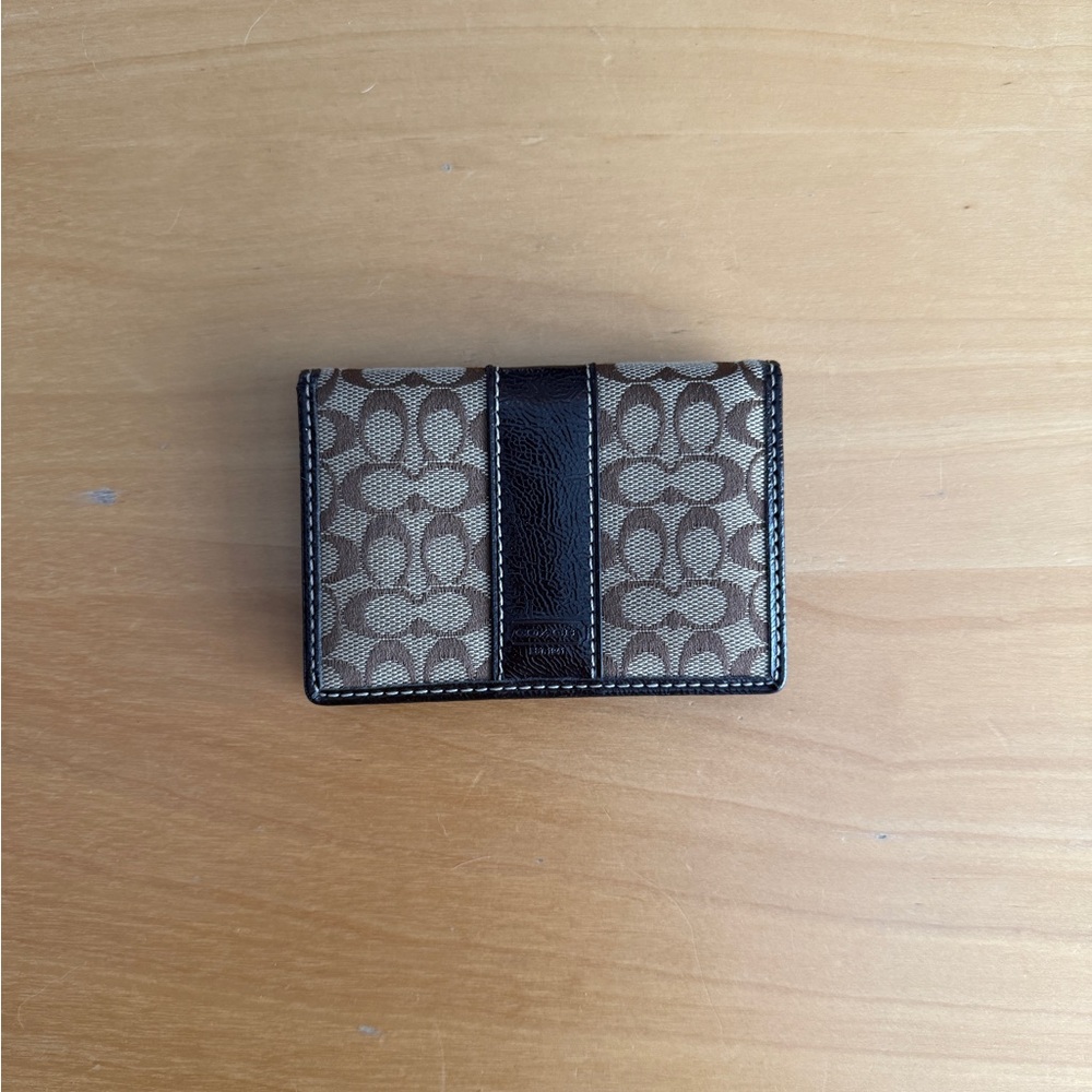 Coach Brown Signature Card Holder